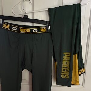 Green Bay Packers Athletic Leggings kids size 14-16 - 2 pairs